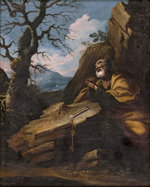 Lot 6038, Auction  128, Italienisch, 17. oder 18. Jh. Der reuige hl. Petrus in einer Landschaft