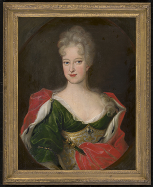 Los 6048 - Deutsch - um 1710. Bildnis einer Edeldame mit Hermelinmantel und Mieder aus Gold- und Silberbrokat, womöglich Kaiserin Elisabeth Christine von Braunschweig-Wolfenbüttel - 1 - thumb