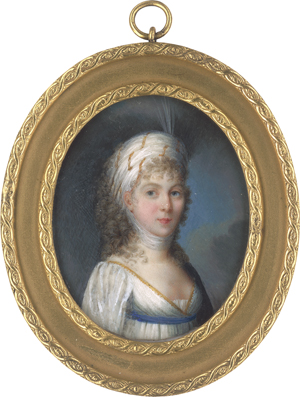 Lot 6051, Auction  128, Schwartz, Johann Christian August - Umkreis, Bildnis der Kronprinzssin Luise in weißem Chemisenkleid