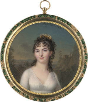 Lot 6056, Auction  128, Augustin, Jean-Baptiste Jacques, Bildnis einer jungen Frau vor Landschaftshintergrund