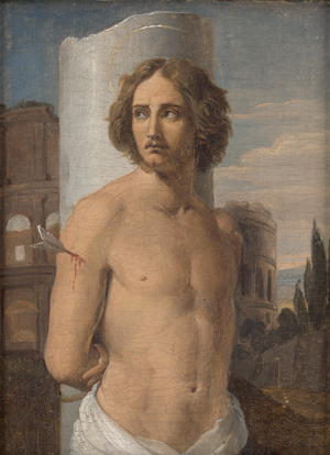 Lot 6066, Auction  128, Schadow, Wilhelm - Umkreis, Der hl. Sebastian an der Säule, im Hintergrund das Kolosseum