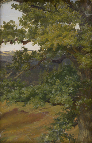 Lot 6082, Auction  128, Deutsch, um 1840. Sommerlandschaft mit belaubter Eiche