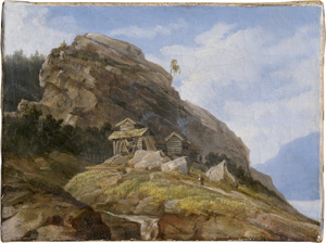 Lot 6086, Auction  128, Ezdorf, Johann Christian Michel, Skandinavische Hütten im Vorfrühling am Fjord