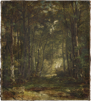 Lot 6093, Auction  128, Deutsch, um 1800. Waldweg, am Ende eine Lichtung