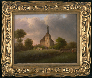 Los 6094 - Faber, Eusebius Johann Theodor - Blick über Felder auf die alte Dorfkirche von Plauen bei Dresden - 1 - thumb