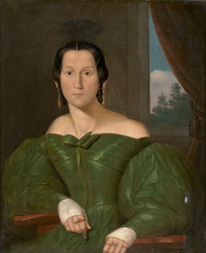 Los 6098 - Deutsch - um 1835. Bildnispaar eines preussischen Offiziers in Ausgehuniform und seiner Gemahlin im grünen Kleid - 1 - thumb