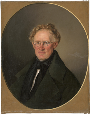 Lot 6099, Auction  128, Deutsch, um 1840. Bildnis eines Herrn mit Brille im gemalten Rahmen