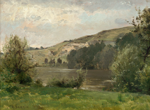 Lot 6127, Auction  128, Bachelin, Auguste, Sommertag an einem breiten Strom