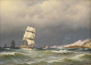 Lot 6131, Auction  128, Bille, Carl Ludvig, Segelboote auf bewegter See
