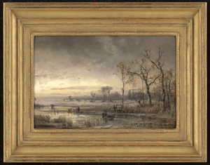 Los 6138 - Stademann, Adolf - Winterlandschaft mit vereistem See und Reisigsammlern - 1 - thumb