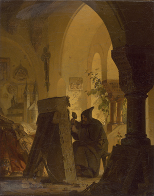 Lot 6171, Auction  128, Mayer, Friedrich Carl, Mönch als Bildhauer in der Klosterwerkstatt