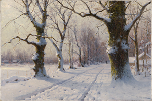 Lot 6183, Auction  128, Moras, Walter, Winterlandschaft mit verschneiter Allee