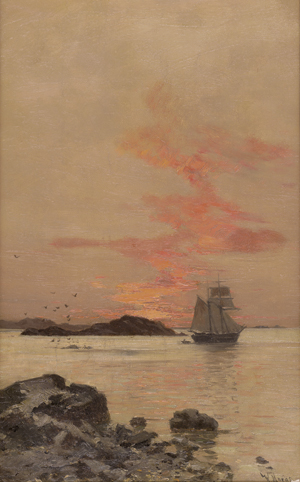 Lot 6185, Auction  128, Moras, Walter, Abendstimmung an der norwegischen Küste