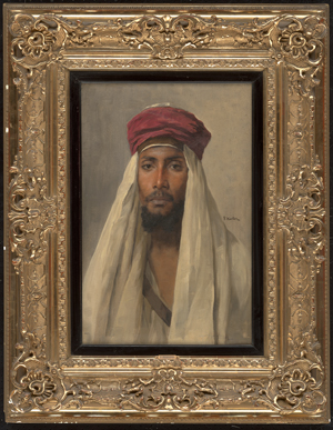 Los 6196 - Kosler, Franz Xaver - Portrait eines Arabers in traditioneller Tracht mit rotem Turban - 1 - thumb