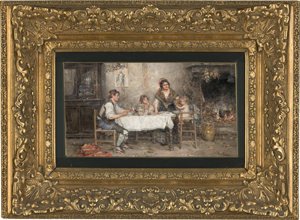 Los 6200 - Salinas y Teruel, Juan Pablo - Il Pranzo: Familie beim Speisen neben dem offenen Kamin - 1 - thumb