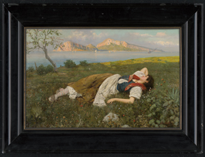 Los 6202 - Hay, Bernardo - "Siesta" - Junge Italienierin beim Mittagsschlaf auf der Sorrentiner Halbinsel, im Hintergrund Capri - 1 - thumb