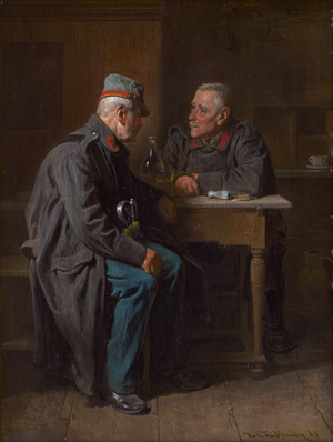 Lot 6212, Auction  128, Friedländer, Friedrich, Alte Kameraden beim Kartenspiel; Vertrautes Gespräch