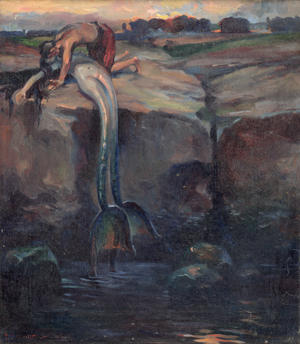 Lot 6224, Auction  128, Tschirch, Egon, Die Nixe und der Fischer an der Felsenküste