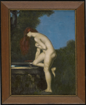 Los 6225 - Französisch - um 1900. Frau mit rotem Haar, ihr Spiegelbild in einem Brunnen betrachtend - 1 - thumb