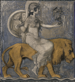 Lot 6227, Auction  128, Baierl, Theodor, Pallas Athene auf einem Löwen reitend