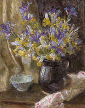 Lot 6235, Auction  128, Pottner, Emil, Blumenstillleben mit blauer und gelber Iris