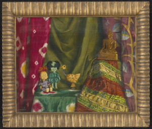 Los 6238 - Waagner, Alfred - Stillleben mit japanischen Puppen, Buddha und exotischen Stoffen - 1 - thumb