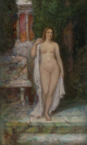 Lot 6240, Auction  128, Leeke, Ferdinand, Vestalin vor einem Tempel