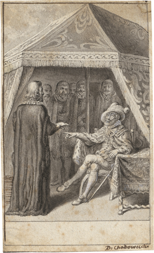 Lot 6518, Auction  128, Chodowiecki, Daniel Nikolaus, Wallenstein Herzog von Friedland vor Stralsund 