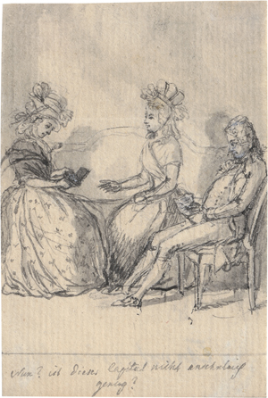 Lot 6522, Auction  128, Chodowiecki, Daniel Nikolaus, Drei Almanach-Illustrationen mit Damen und Kavalieren in Interieurs