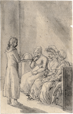 Los 6522 - Chodowiecki, Daniel Nikolaus - Drei Almanach-Illustrationen mit Damen und Kavalieren in Interieurs - 2 - thumb