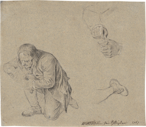 Lot 6528, Auction  128, Chodowiecki, Daniel Nikolaus, Studien zum Kerkermeister für "Der Abschied des Jean Calas von seiner Familie".