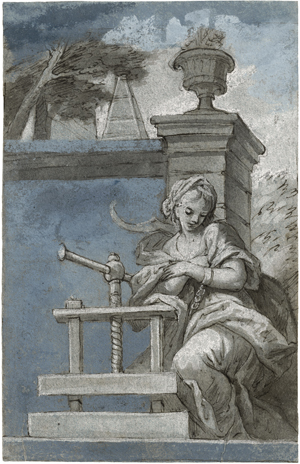 Lot 6558, Auction  128, Deutsch, 17. Jh. Allegorie auf die Druckkunst