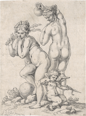 Lot 6564, Auction  128, Schorer, Hans Friedrich, Amor und zwei Nymphen