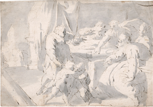 Lot 6567, Auction  128, Speckaert, Hans - Umkreis, Die Familie Abrahams bei Tisch mit den streitenden Isaak und Ismael