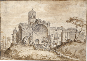 Lot 6573, Auction  128, Niederländisch, Mitte 17. Jh. Die Ruine des Tempels der Venus und der Roma (Templum Veneris et Romae) in Rom