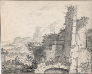 Lot 6575, Auction  128, Niederländisch, 17. Jh. Fischer in einer Ruinenlandschaft