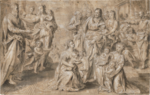Lot 6579, Auction  128, Flämisch, Anfang 17. Jh. Christus segnet die Kinder (Lasset die Kindlein zu mir kommen)