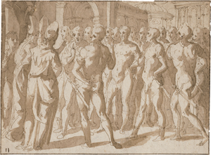 Lot 6583, Auction  128, Guerra, Giovanni, Soldaten im Gespräch mit drei Geistlichen