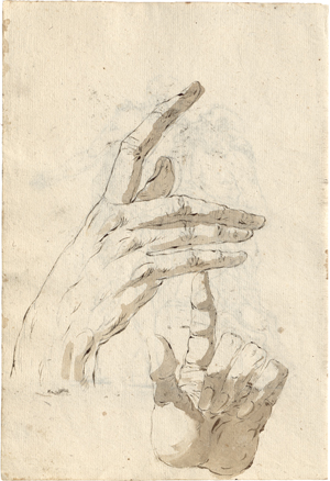 Los 6608 - Caliari, Paolino - Kompositionsstudien zu biblischen Szenen: Gottvater in den Wolken, Engel, Detailstudien zu Händen und Füßen - 1 - thumb