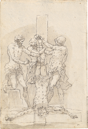 Los 6609 - Caliari, Paolino - Kompositionsstudien zu biblischen Szenen: Christus am Kreuz, Martyrien, Figurenstudien, Detailstudien zu Händen und Füßen - 2 - thumb