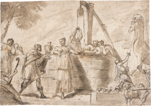Lot 6613, Auction  128, Canal, Giambattista, Rebekka und Elieser am Brunnen vor der Stadt Haran