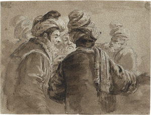 Lot 6614, Auction  128, Venezianisch, 18. Jh. Orientalen im Gespräch