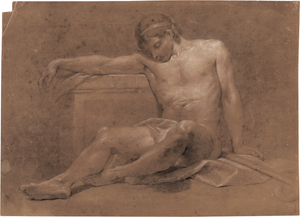 Lot 6621, Auction  128, Hutin, Charles François, An ein Podest gelehnter, schlafender Jüngling