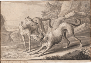 Lot 6628, Auction  128, Ridinger, Johann Elias, Zwei Jagdhunde