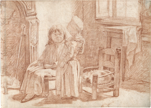 Lot 6637, Auction  128, Drölling, Martin, Interieur, wohl mit den Kindern des Künstlers am Kamin
