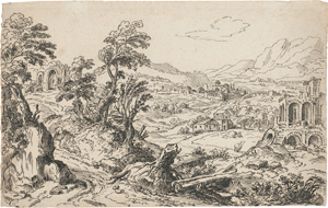 Lot 6650, Auction  128, Kobell, Ferdinand, Südliche Ideallandschaft mit Stadt und Ruinen