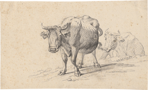 Lot 6654, Auction  128, Kolbe, Carl Wilhelm, Studienblatt mit zwei Kühen