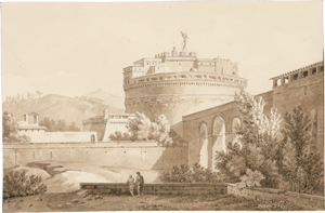 Lot 6660, Auction  128, Bourgeois du Castelet, Constant, Blick auf die Engelsburg; Blick vom Palatin auf den Campanile von Santa Francesca Romana und das Colosseum
