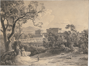 Lot 6661, Auction  128, Epinat, Fleury, Italienische Landschaft mit einer Burganlage und Figuren