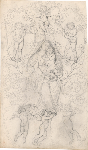 Lot 6668, Auction  128, Wach, Karl Wilhelm, Die Madonna mit Kind inmitten von Rankenwerk mit musizierenden Engeln